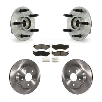 Front Hub Bearing Assembly Disc Brake Rotor Pads Kit For Dodge Ram 1500 With 5 Lug Wheels KBB-105945