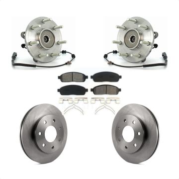 Front Hub Bearing Assembly Disc Brake Rotor & Pads Kit For Ford F-150 Lincoln Mark LT 4WD KBB-105951
