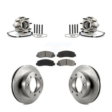 Front Hub Bearing Brake Rotor & Pad Kit For Ford F-350 Super Duty With Single Rear Wheels KBB-105953