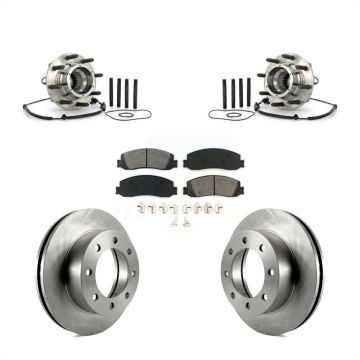 Front Hub Bearing Brake Rotor & Pad Kit For Ford F-250 Super Duty With Single Rear Wheels KBB-105954