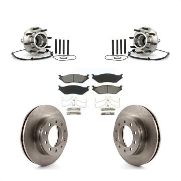 Front Hub Bearing Brake Rotor & Pad Kit For Ford F-550 Super Duty With Single Rear Wheels KBB-105955