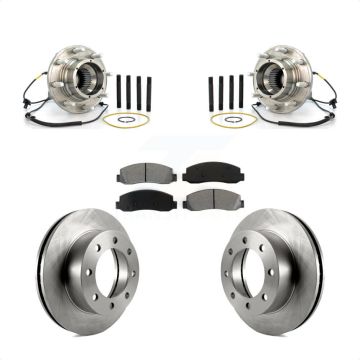 Front Hub Bearing Brake Rotor And Pad Kit For Ford F-250 Super Duty With Dual Rear Wheels KBB-105956