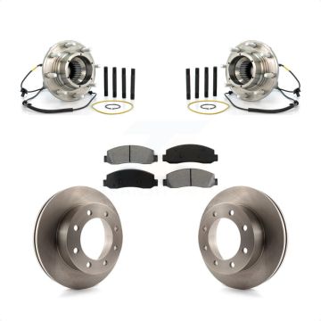 Front Hub Bearing Assembly Disc Brake Rotors And Pads Kit For Ford F-350 Super Duty 4WD KBB-105957
