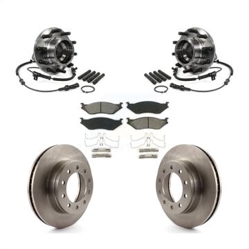 Front Hub Bearing Brake Rotor And Pad Kit For Ford F-550 Super Duty With Dual Rear Wheels KBB-105958