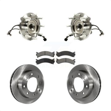 Front Hub Bearing Brake Rotor Pads Kit For GMC Chevrolet Sierra 2500 HD Silverado Classic KBB-105960