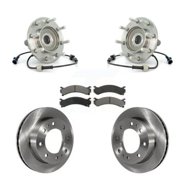 Front Hub Bearing Brake Rotor Pad Kit For Chevrolet GMC Sierra 3500 Silverado Classic RWD KBB-105961
