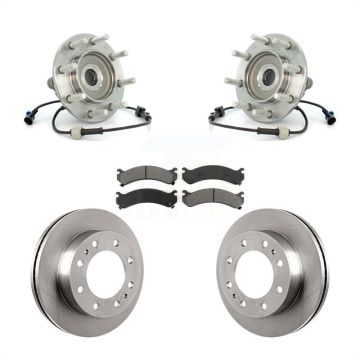 Front Hub Bearing Brake Rotor Pad Kit For Chevrolet GMC Sierra 3500 Silverado Classic RWD KBB-105962