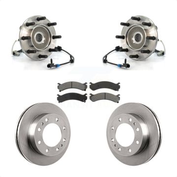Front Hub Bearing Brake Rotor Pad Kit For GMC Sierra 3500 Chevrolet Silverado Classic 4WD KBB-105963