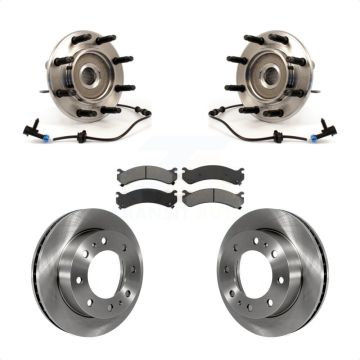 Front Hub Bearing Brake Rotor Pads Kit For Chevrolet GMC Sierra 2500 HD Silverado 3500 XL KBB-105981