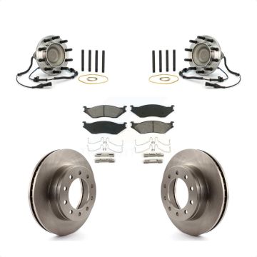 Front Hub Bearing Assembly Disc Brake Rotors And Pads Kit For Ford F-550 Super Duty F-450 KBB-105986