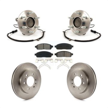 Front Hub Bearing Assembly Disc Brake Rotors And Pads Kit For 2009 Ford F-150 RWD KBB-105988