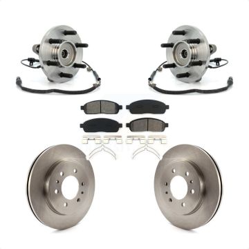Front Hub Bearing Assembly Disc Brake Rotors And Pads Kit For 2009 Ford F-150 4WD KBB-105992