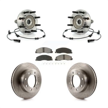 Front Hub Bearing Assembly Disc Brake Rotors And Pads Kit For Dodge Ram 2500 3500 4WD KBB-105995