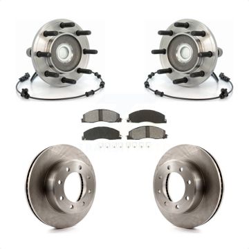 Front Hub Bearing Assembly Disc Brake Rotors And Pads Kit For Dodge Ram 2500 3500 RWD KBB-105996