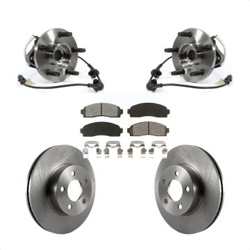 Front Hub Bearing Brake Rotor & Pads Kit For Ford Ranger Mazda B4000 Square Connector 4WD KBB-105999