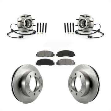 Front Hub Bearing Assembly Brake Rotor & Pad Kit For 2011 Ford F-350 Super Duty F-250 4WD KBB-106000