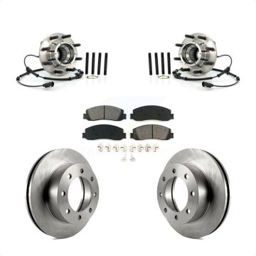 Front Hub Bearing Assembly Brake Rotor & Pad Kit For 2012 Ford F-350 Super Duty F-250 4WD KBB-106001
