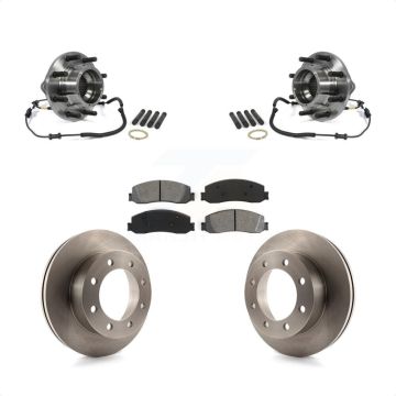 Front Hub Bearing Brake Rotor Pad Kit For Ford F-350 Super Duty 4WD With Dual Rear Wheels KBB-106004