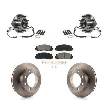 Front Hub Bearing Brake Rotor Pad Kit For Ford F-350 Super Duty 4WD With Dual Rear Wheels KBB-106005