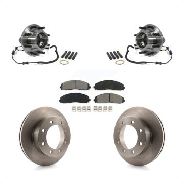 Front Hub Bearing Brake Rotor Pad Kit For Ford F-350 Super Duty 4WD With Dual Rear Wheels KBB-106006