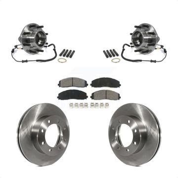 Front Hub Bearing Brake Rotor Pad Kit For Ford F-350 Super Duty 4WD With Dual Rear Wheels KBB-106007