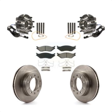 Front Hub Bearing Brake Rotor And Pad Kit For 2011-2016 Ford F-450 Super Duty F-550 4 X KBB-106009