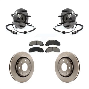 Front Hub Bearing Disc Brake Rotor Pad Kit For 2011-2014 Ford F-150 RWD With 7 Lug Wheels KBB-106013