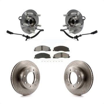 Front Hub Bearing Assembly Brake Rotor & Pads Kit For 2012 Ram 1500 4WD With 8 Lug Wheels KBB-106021