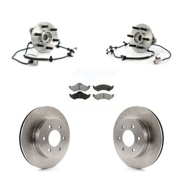 Front Hub Bearing Disc Brake Rotor Pads Kit For Dodge Dakota Durango 4WD with 4-Wheel ABS KBB-106040
