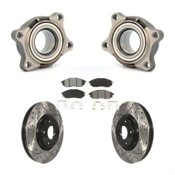 Front Wheel Bearing Drill Slot Brake Rotor Pad Kit For 06 INFINITI G35 AWD Module KBB-106059