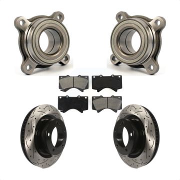 Front Wheel Bearing Drill Slot Brake Rotor Pads Kit For Toyota Tundra Sequoia Lexus LX570 KBB-106062