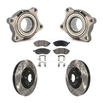 Front Wheel Bearing Drill Slot Brake Rotor Pad Kit For 06 INFINITI G35 AWD Module KBB-106063