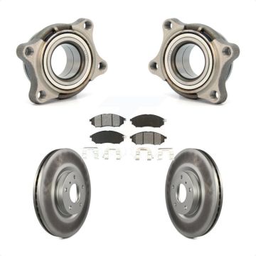 Front Wheel Bearing Coated Brake Rotor & Pad Kit For 2006 INFINITI G35 AWD Module KBB-106078