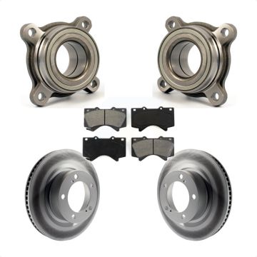 Front Wheel Bearing Coated Brake Rotor Pad Kit For Toyota Tundra Sequoia Lexus LX570 Land KBB-106083