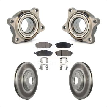 Front Wheel Bearing Coated Brake Rotor & Pad Kit For 2006 INFINITI G35 AWD Module KBB-106088