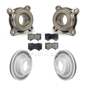 Front Wheel Bearing Coated Disc Brake Rotor & Pad Kit For Lexus LX570 Toyota Land Cruiser KBB-106094