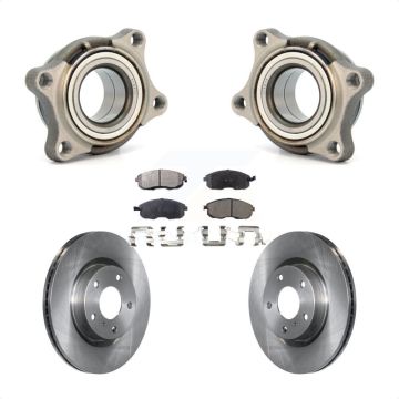 Front Wheel Bearing Disc Brake Rotor And Pad Kit For 2005 INFINITI G35 AWD Module KBB-106098