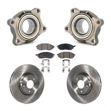 Front Wheel Bearing Disc Brake Rotor And Pad Kit For 2006 INFINITI G35 AWD Module KBB-106099