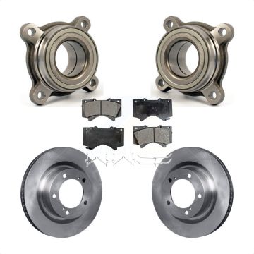 Front Wheel Bearing Disc Brake Rotor & Pad Kit For Toyota Tundra Sequoia Lexus LX570 Land KBB-106104