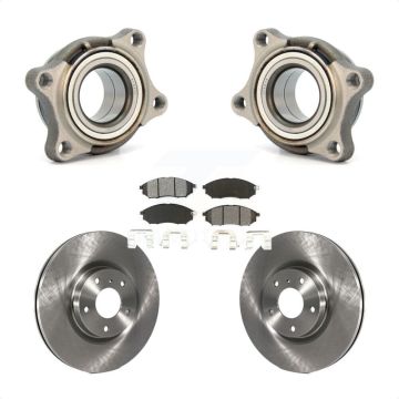 Front Wheel Bearing Disc Brake Rotor And Pad Kit For 2006 INFINITI G35 AWD Module KBB-106110
