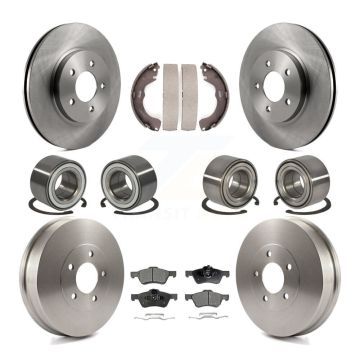 Front Rear Wheel Bearing Disc Brake Rotor And Pads Shoe Kit (10Pc) For 2008 Mazda Tribute KBB-106120