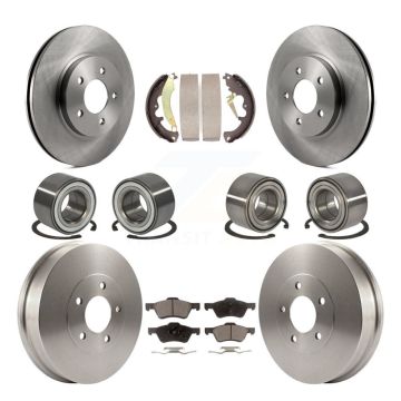 Front Rear Bearing Disc Brake Rotor & Pad Shoe Kit (10Pc) For Ford Escape Mercury Mariner KBB-106122