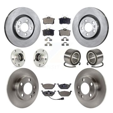 Front Rear Hub Bearing Assembly Disc Brake Rotor And Pad Kit (10Pc) For Volkswagen Beetle KBB-106124