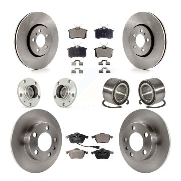 Front Rear Hub Bearing Assembly Disc Brake Rotor And Pad Kit (10Pc) For Volkswagen Beetle KBB-106126