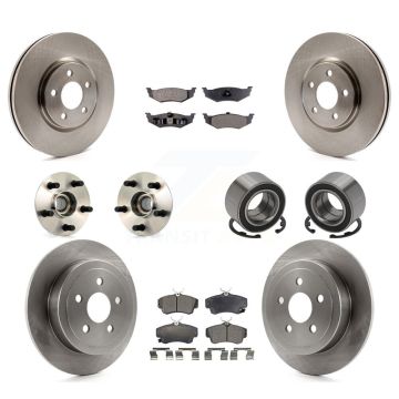 Front Rear Hub Bearing Brake Rotor & Pads Kit (10Pc) For Chrysler PT Cruiser Turbocharged KBB-106141