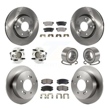 Front Rear Hub Bearing Brake Rotor & Pad Kit (10Pc) For 2005 Hyundai Sonata From 03 01 05 KBB-106176