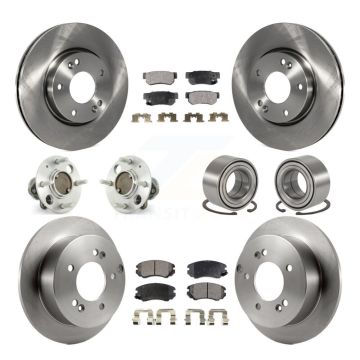 Front Rear Hub Bearing Brake Rotor & Pad Kit (10Pc) For 2005 Hyundai Sonata From 03 01 05 KBB-106182