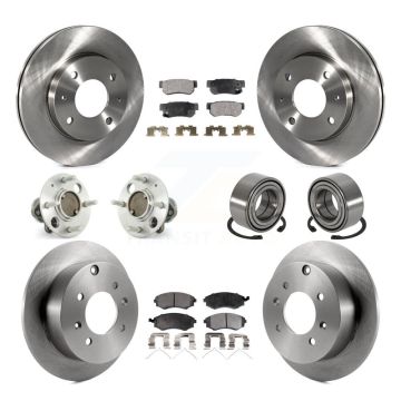 Front Rear Hub Bearing Brake Rotor Pads Kit (10Pc) For Hyundai Sonata Kia Optima Magentis KBB-106187