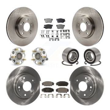 Front Rear Hub Bearings Disc Brake Rotors And Pads Kit (10Pc) For Honda Civic Acura CSX KBB-106202