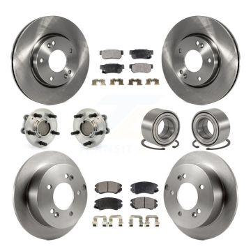 Front Rear Hub Bearing Brake Rotor Pads Kit (10Pc) For Hyundai Sonata Kia Optima Magentis KBB-106211
